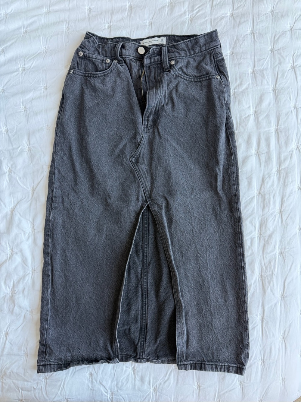Abercrombie & Fitch Black Washed Denim Midi Skirt - Picture 2 of 3